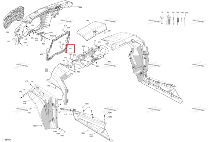 Панель гайка M6 × 1.0 Can-Am Commander 1000R EFI DPS (2022) (250001173)