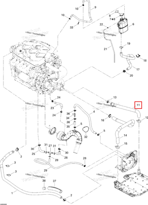 Правый радиатор шланг Sea-Doo 276000091