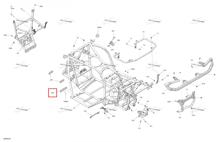 Передний нижний подвески рычаг усилитель Can-Am Outlander 4x4 XT 1000R (2025) (705211664)