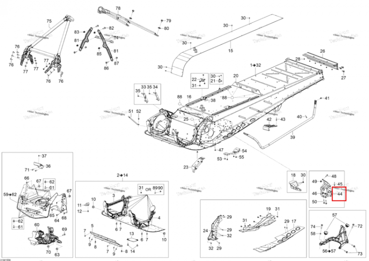 Носок крюк правый Ski-Doo Expedition LE 900 ACE (2015) (518326465)