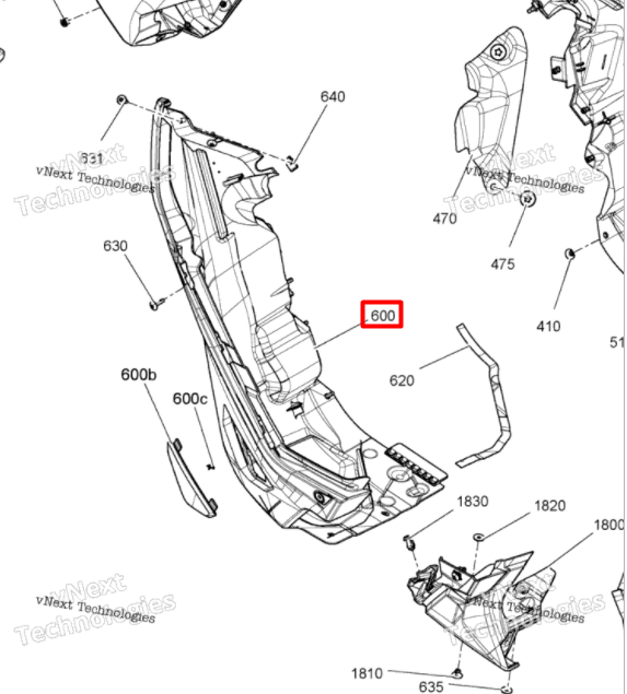 502008507 502007739 Панель нижняя левая Ski-Doo 