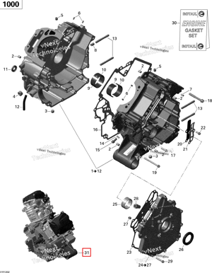 Длинный блок 1000 Can-Am 420101002