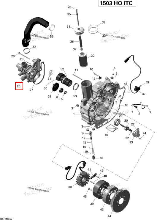 Водяной насос корпус в сборе включает 26 to 27 Sea-Doo RXT (2016) (420922686)