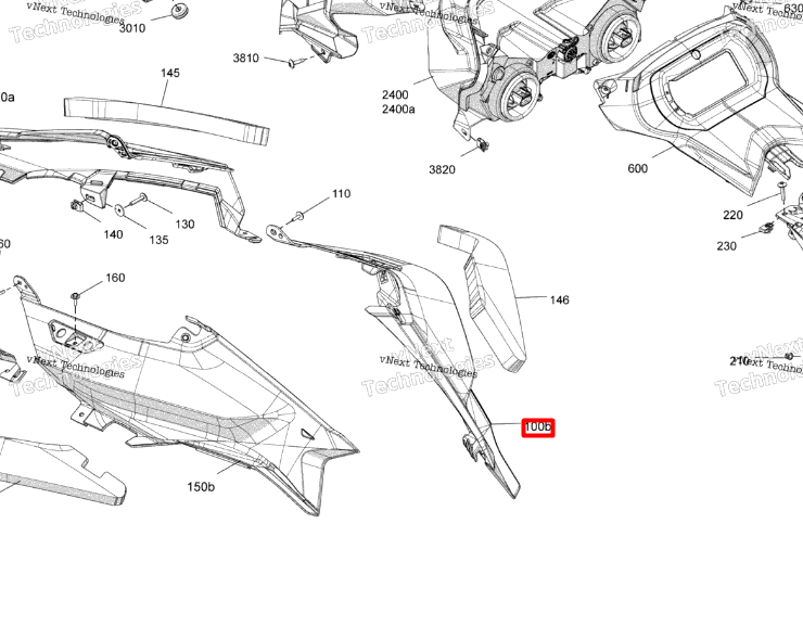517306778 Панель задняя правая Ski-Doo