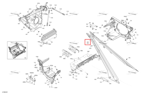 Глубокий чёрный левый задний Diagonal поперечный Member Ski-Doo 518336536