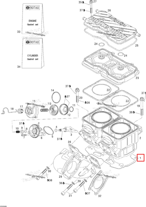 Цилиндр прокладка 0.6 мм Sea-Doo 420931728