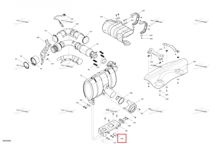 Глушитель упор Can-Am Maverick MAX Turbo RR XRS Smart Shock (2024) (707603214)