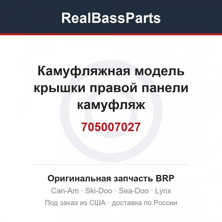 705007027 Камуфляжная модель крышки правой панели камуфляж