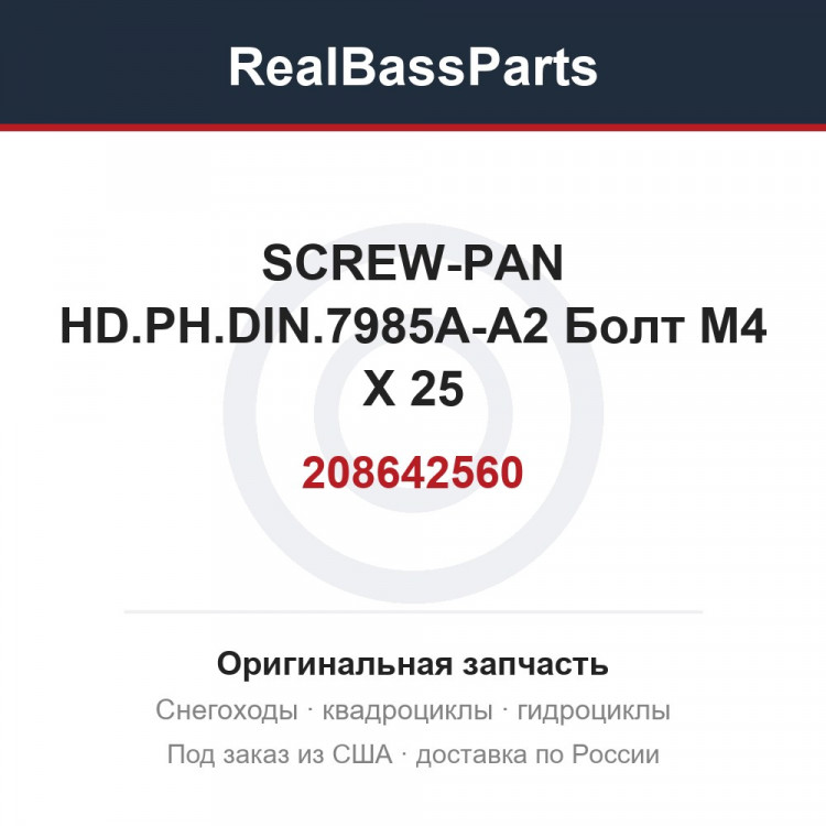 208642560 SCREW-PAN HD.PH.DIN.7985A-A2  Болт M4 X 25