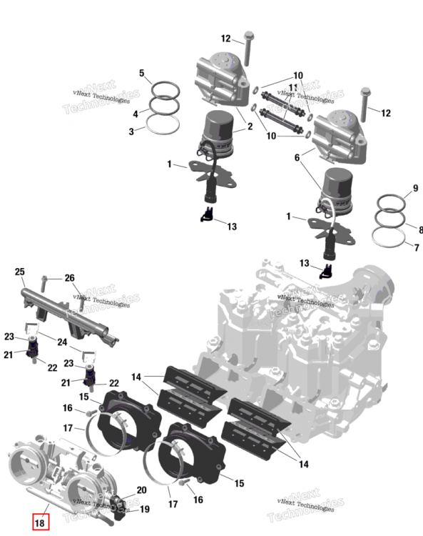 Дроссельный узел гнездо включает no 18 20 Ski-Doo Expedition 850 E-TEC SE (2024) (420685754)