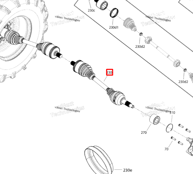 705502757 Привод задний Can-Am XMR 705502552 (715900429 715900444)