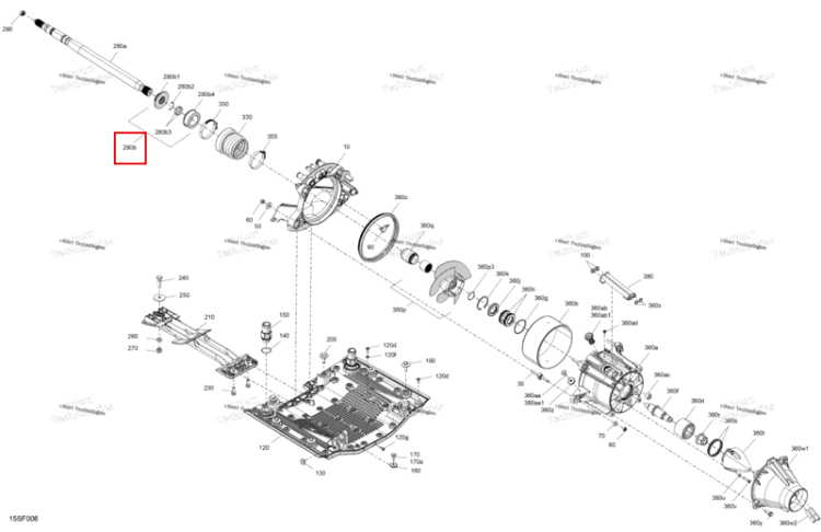 Rotary кольцо комплект включает 280 b to 280 b4 Sea-Doo GTR 300 X (2026) (295501243)