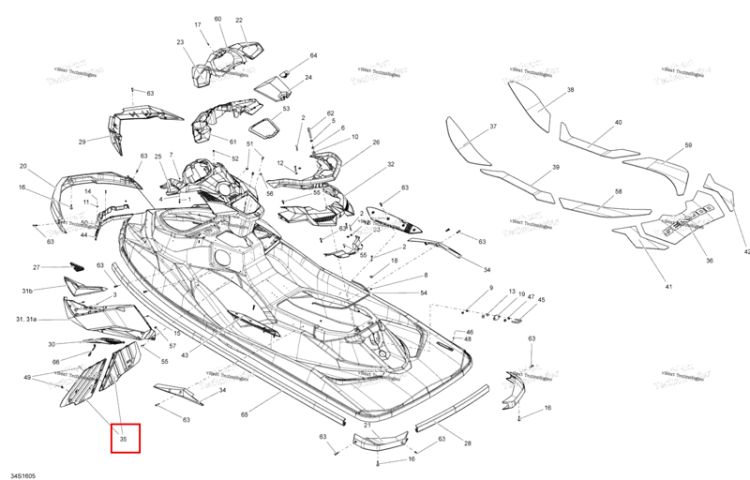 Divider в сборе Sea-Doo RXP (2016) (291003391)
