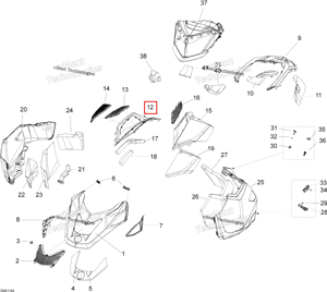 Правый верхний боковая панель Ski-Doo 517304828
