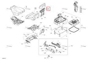 Пассажира спинка модель оранжевый CRUSH Ski-Doo 510007584