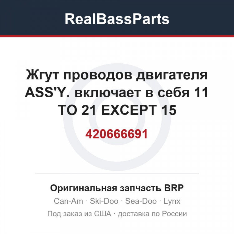 420666691 Жгут проводов двигателя ASS'Y. включает в себя 11 TO 21 EXCEPT 15