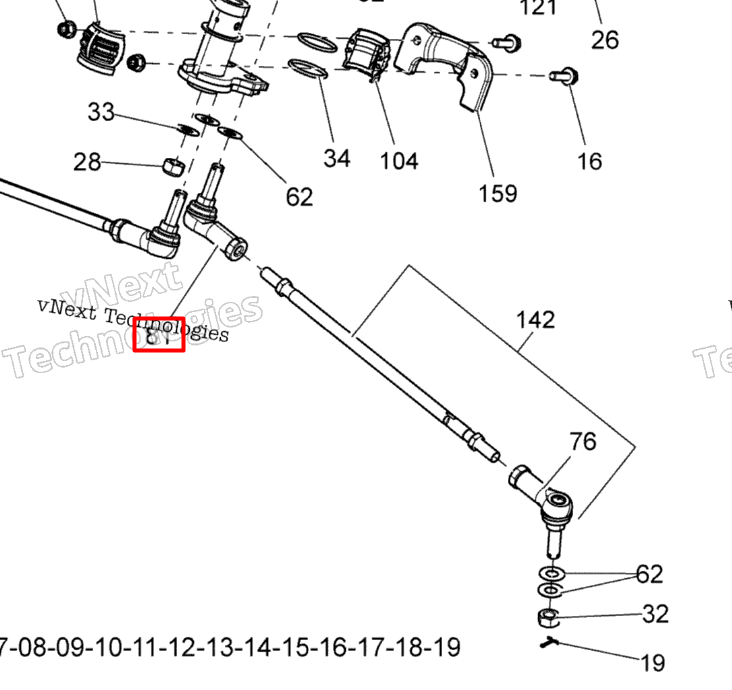 709402302 Наконечник рулевой внутренний правая резьба Can-Am  RH 709400018, 709400065, 709400241, 709400490, 709401839