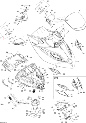 Правый зеркало в сборе WAKE Sea-Doo 269501604