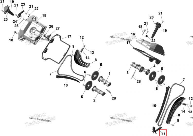 Направляющая цепи Can-Am Outlander 4x4 XT 1000R (2025) (420251342)