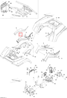Правый LATERAL панель красный Viper красный Can-Am Outlander 650 XT (2008) (705001316)