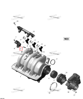 Torx винт фланцевый M6 × 30 Sea-Doo Spark (2016) (420840663)