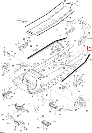 Рама в сборе, чёрный чёрный Ski-Doo 415129134