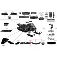 516010686 Наклейка на капот для снегоходов Ski-Doo 516010686