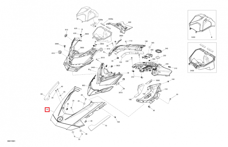 517306635 Капот красный Ski-Doo 