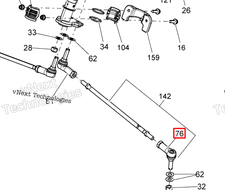 709402303 Наконечник рулевой внешний левая резьба Can-Am 709400019, 709400066, 709400196, 709400242, 709400486, 709401837
