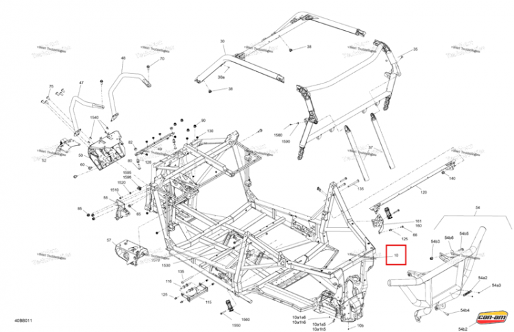 Шасси комплект включает 10 to 10 b Can-Am Maverick Sport 1000R XRC (2022) (715009394)