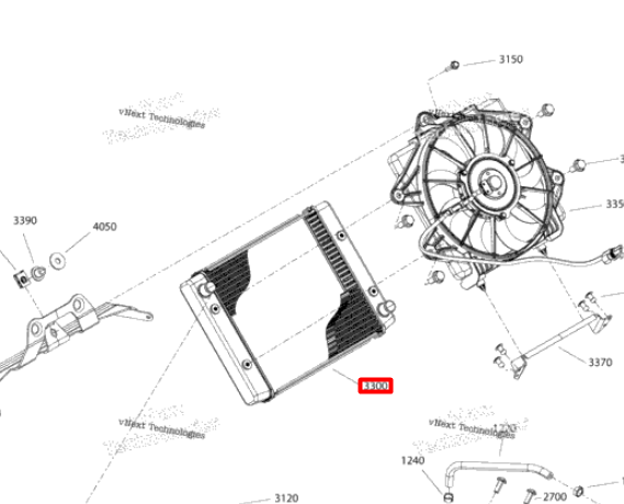 509001057 Радиатор Ski-Doo 509001465