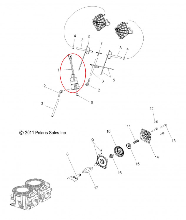 4011244 Соленоид RAVE-клапанов для снегоходов Polaris RMK/PRO RMK/WIDETRAK IQ 4011244