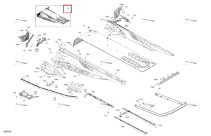 Глубокий чёрный шасси тоннель блок 137 ar Ski-Doo 415130545