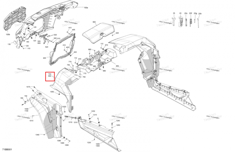 Tundra зелёный правый передний крыло Can-Am Commander 1000R EFI DPS (2022) (705015064)