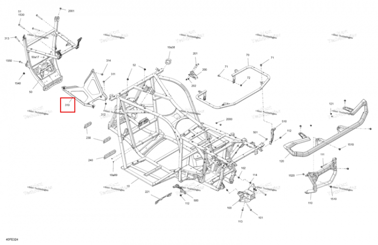 Передний бампер усилитель Can-Am Outlander 4x4 XMR 1000R (2025) (705212253)
