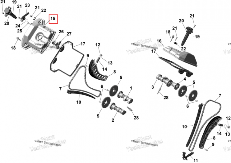 Клапанная крышка Can-Am Outlander 4x4 XT 1000R (2025) (420610181)