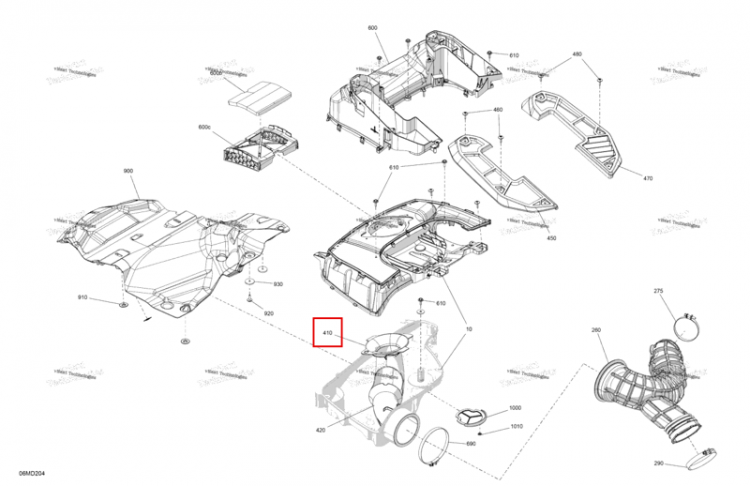 Резонатор шланг дюйм Ski-Doo Summit 850 E-TEC Turbo R X (2024) (508001132)