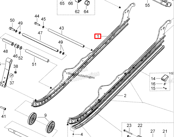 503193397 Рельса подвески Ski-Doo 503192617 