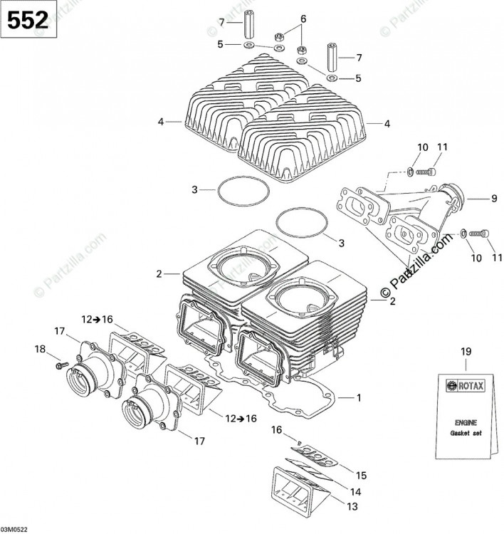 420889911 Прокладки полный комплект 550F Ski-Doo 420889910