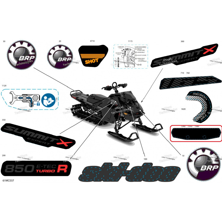 516010932 Наклейка Linq для снегоходов Ski-Doo 516010932