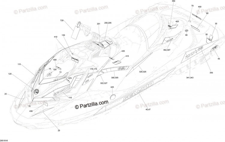 219905049 SEADOO HULL DECAL LEFT