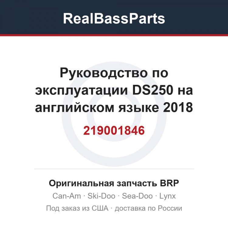 219001846 Руководство по эксплуатации DS250 на английском языке 2018