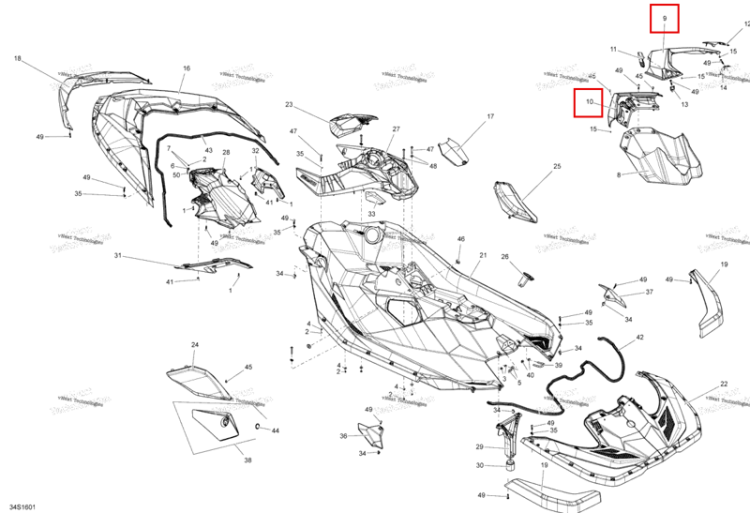 Передний дефлектор комплект Sea-Doo Spark (2016) (295100553)