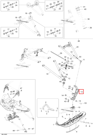 Правый лыжа Leg Ski-Doo 505072722