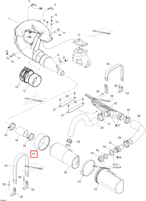 Передний крышка глушитель Sea-Doo 274000803
