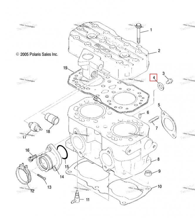 Прокладка ALUMINUM Polaris Widetrak LX (2006) (3084492)