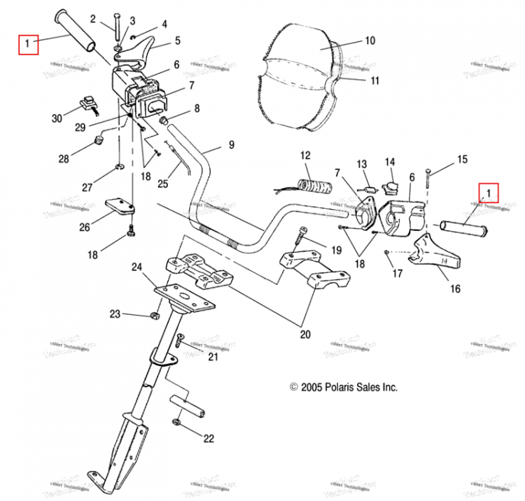 Рукоятка руль Polaris Widetrak LX (2006) (5432634)