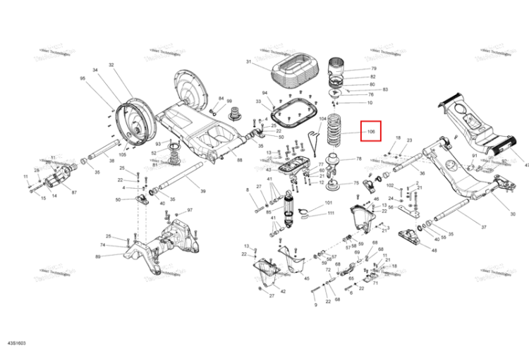 PAINTED пружина Sea-Doo RXT (2016) (279000180)