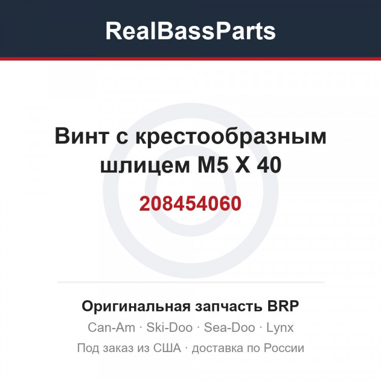 208454060 Винт с крестообразным шлицем M5 X 40