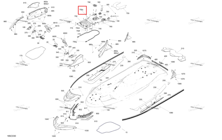 Шпилька Sea-Doo RXT-X 300 (2023) (291005183)